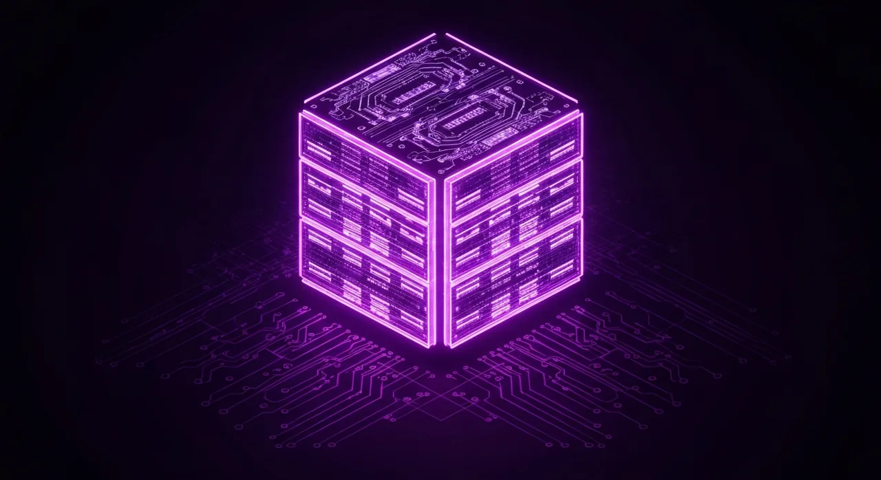 Abstrakcyjna grafika symbolizująca przepływ danych i przetwarzanie po stronie serwera w technologii SSR.
